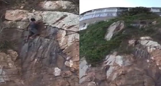 بالفيديو.. نهاية مأساوية لشاب حاول استعراض مهارته في تسلق الصخور