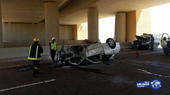 بالصور..إصابة إماراتي في حادث تصادم بـ«دورية أمنية» بالجوف