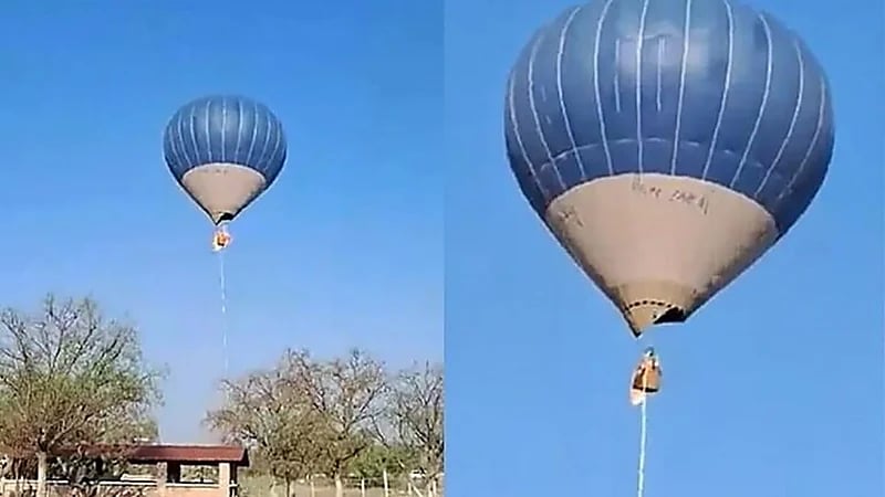 بالفيديو.. لحظة مقتل امرأة ورجل بعد اندلاع النيران في منطاد