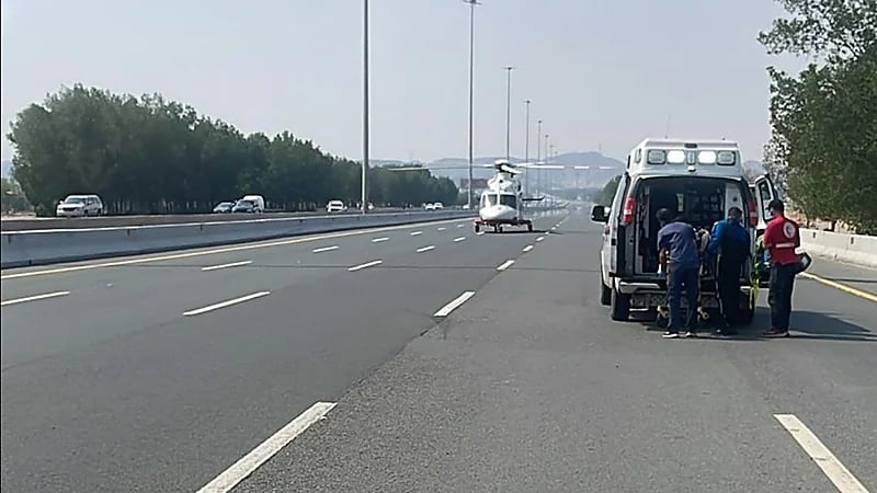 الإسعاف الجوي ينقل 11 إصابة في حادث مروري بطريق الحرمين