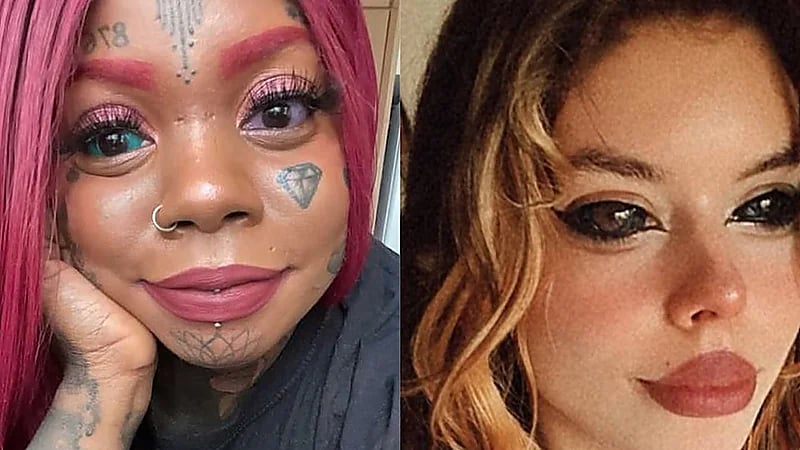 مقطع صادم لفتاة تملأ إحدى عينيها بالحبر الأسود