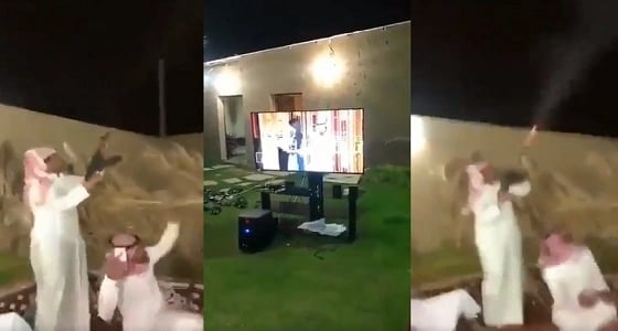 بالفيديو.. مواطنون يطلقون النار في الهواء احتفالا بـ " شاعر المليون "