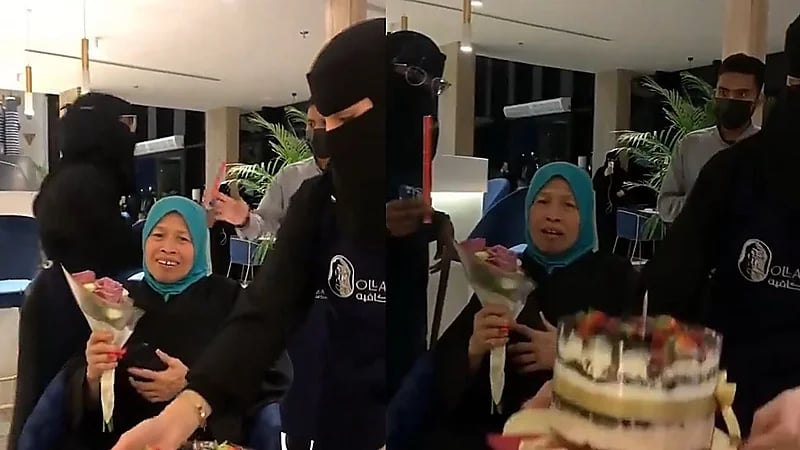 مشهد مؤثر لـ عائلة تودع عاملتهم بعد مرور 30 سنة .. فيديو