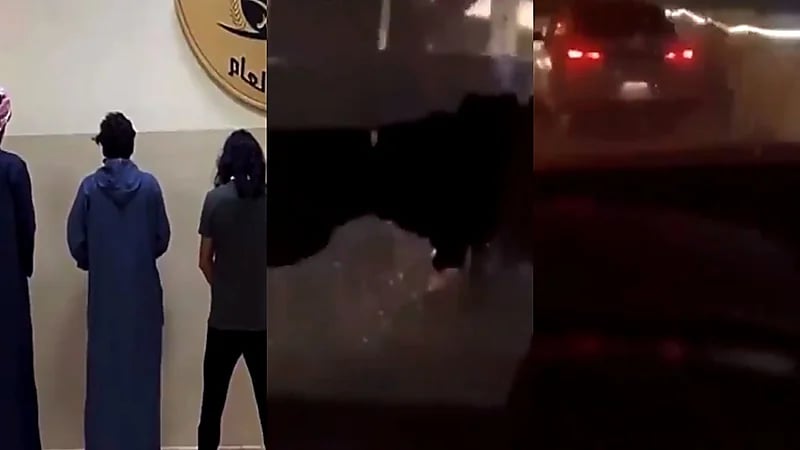 شاهد..الإطاحة بالمعتدين على مركبة مواطن موجهين له إشارات خادشة بالرياض