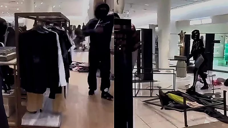 متجر زارا يتعرض للنهب الجماعي في أمريكا .. فيديو