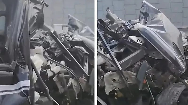 مشهد صادم لتحطم سيارة جيتور الشهيرة في حادث مروري .. فيديو