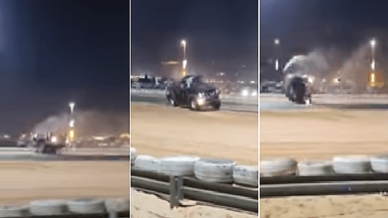 شاهد.. لحظة انقلاب مروع لسيارة أحد المُشاركين بمهرجان ليوا في أبوظبي