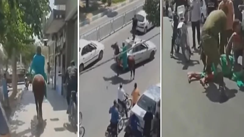 بالفيديو .. إيراني يمتطي حصانًا ويدعي أنه المهدي المنتظر