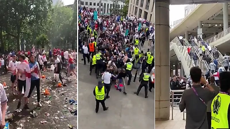 بالفيديو .. قمامة وشغب وكر وفر بشوارع لندن في نهائي "يورو 2020"