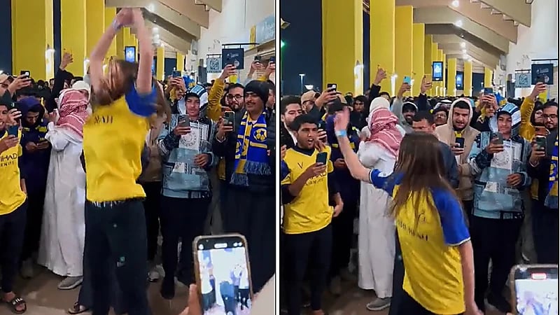 شاهد.. مشجعة نصراوية تقلد رونالدو