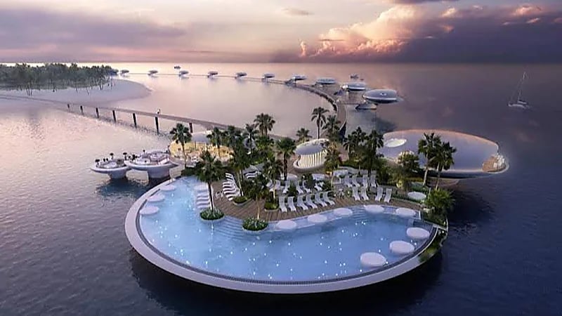 لقطات ساحرة تكشف حجم العمل الضخم في جزيرة شيبارة بوجهة البحر الأحمر     .. فيديو