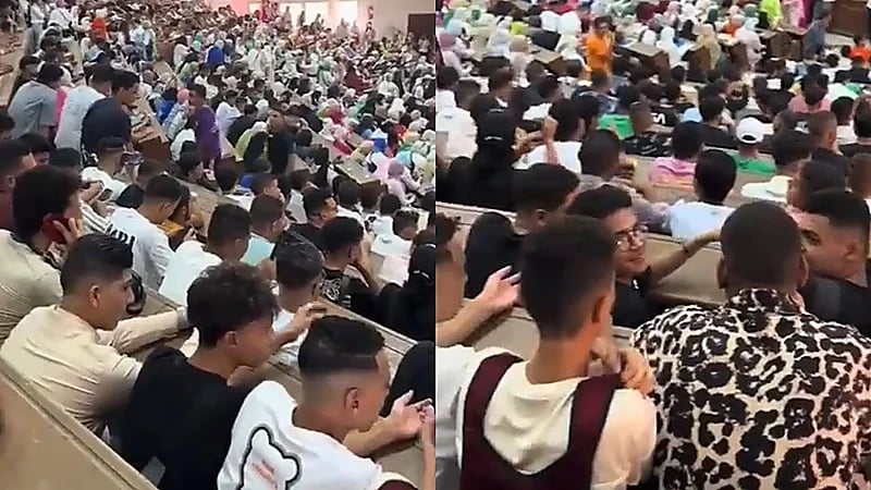 تجمع كبير بين الطلاب بأحد قاعات الجامعات المصرية يثير جدلاً واسعًا   .. فيديو