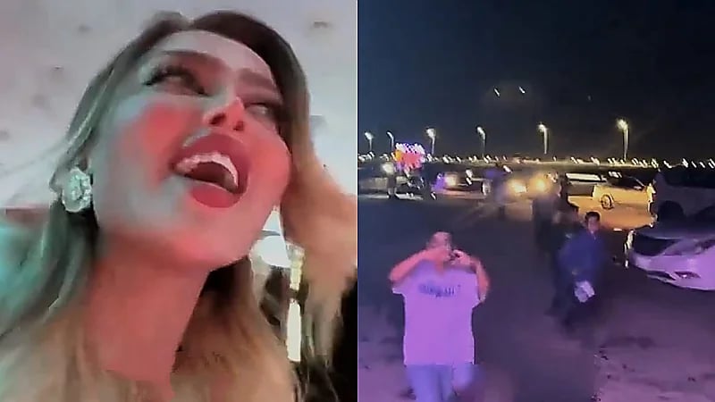 الجماهير تتجمهر حول مروج الرحيلي أثناء تواجدها في ينبع .. فيديو