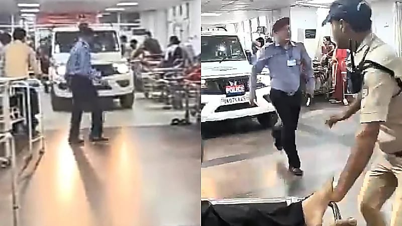 سيارة شرطة تداهم مستشفى للقبض على طاقم تمريض تحرش بطبيبات في الهند .. فيديو