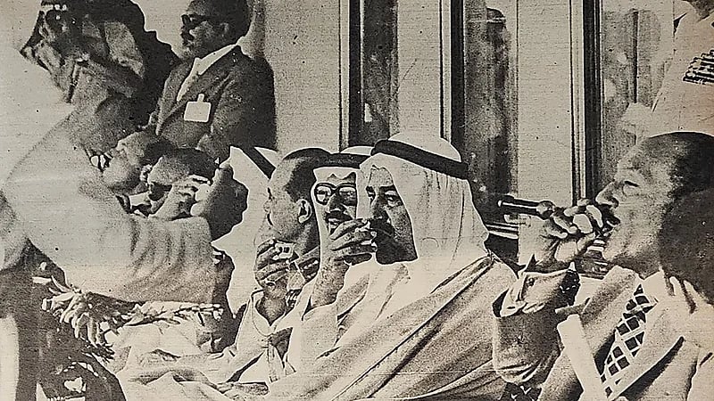 صور نادرة للاستقبال الحافل للملك خالد في مصر بعد مبايعته ملكًا