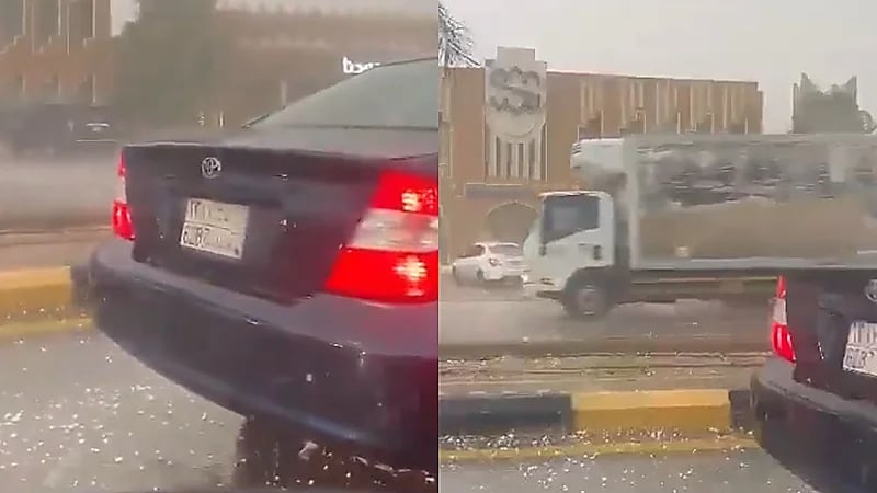 أمطار الخير والبركة تغمر طرقات بريدة  .. فيديو