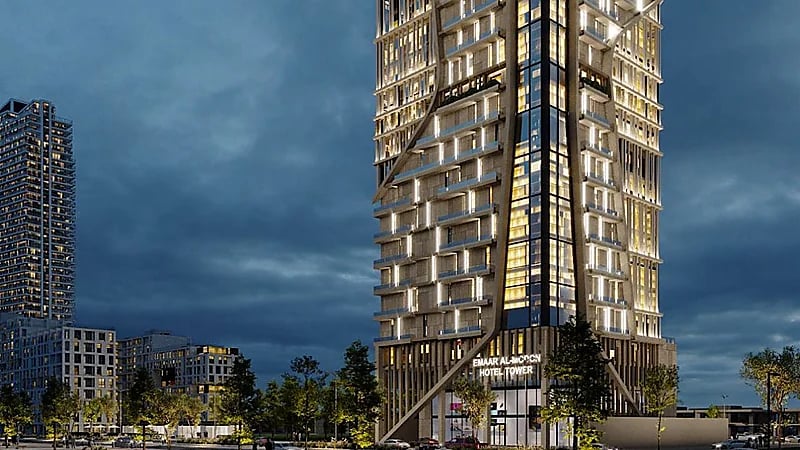 تصميم معماري فاخر مقترح لمشروع برج إعمار المدن الفندقي شمال الرياض .. صور