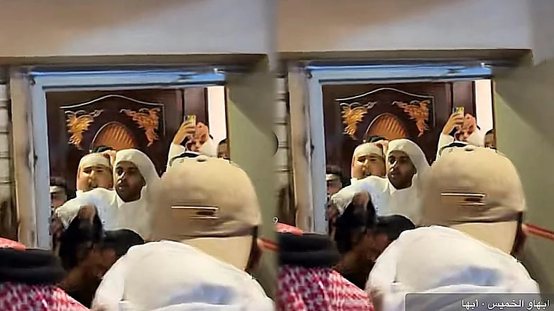 زحام وتدافع شديد في حفل زفاف عبد القادر الشهراني .. فيديو