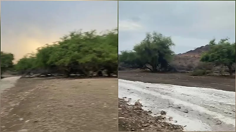 أمطار غزيرة تضرب قرية شواص بعسير.. فيديو