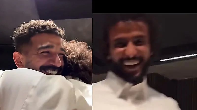 المعيوف يلتقي بـ ياسر الشهراني ويحتضنه بسلام حار .. فيديو