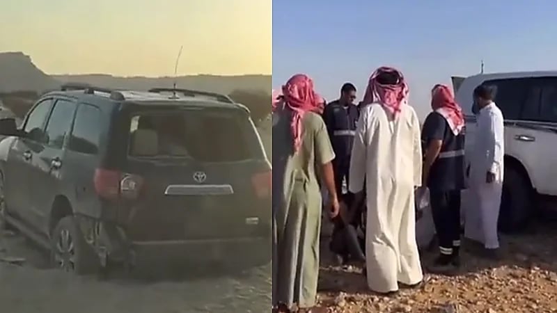 فيديو.. لحظات مؤثرة بعد العثور على مفقودين وسط الصحراء