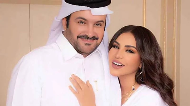 أحلام وزوجها في لحظة رومانسية.. فيديو