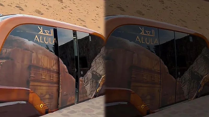 مركبة ذاتية القيادة لنقل الزوار في العلا .. فيديو