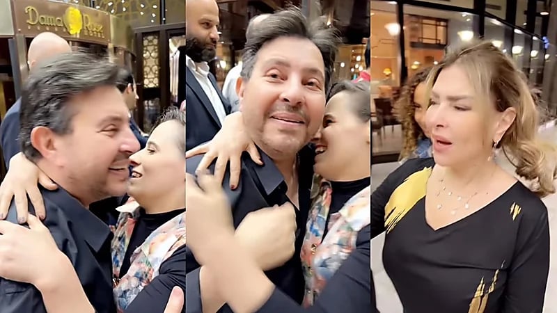 فيديو..سورية تقبل هاني شاكر أمام زوجته