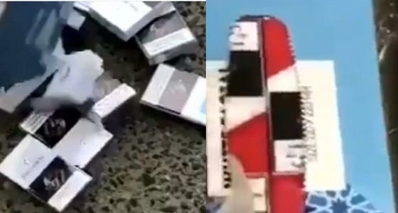 بالفيديو.. إحباط محاولة تهريب سجائر في علب " كلينكس " إلى المملكة
