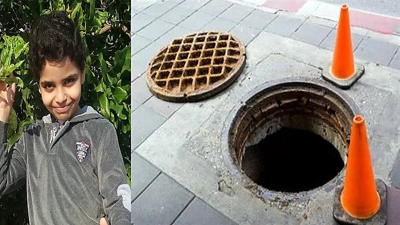 العثور على طفل في حفرة صرف صحي عقب يوم من تغيبه