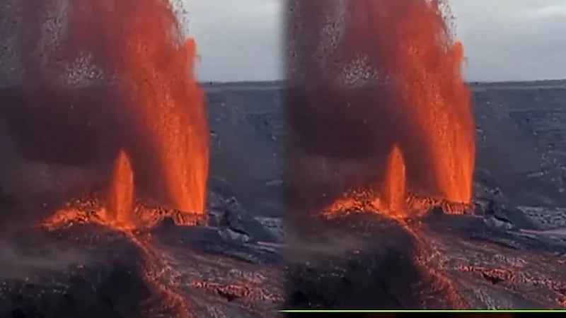 نافورة من الحمم البركانية ارتفاعها 300 متر في هاواي الأمريكية.. فيديو