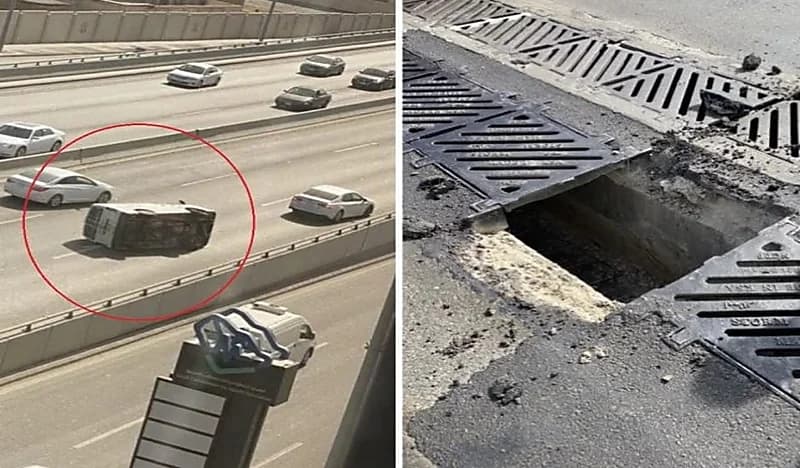 شاهد.. فتحة لتصريف الأمطار بجدة تتسبب في انقلاب مفاجئ لمركبة