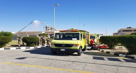مدني القصيم ينفذ فرضية لتسريب مادة كيميائية
