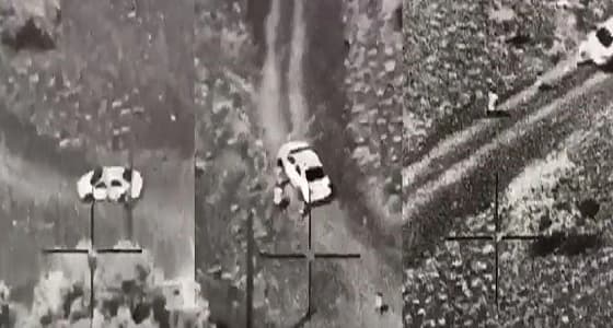 بالفيديو.. مروحية للتحالف تتراجع عن قصف مركبة تقل عناصر حوثية بسبب " أطفال "