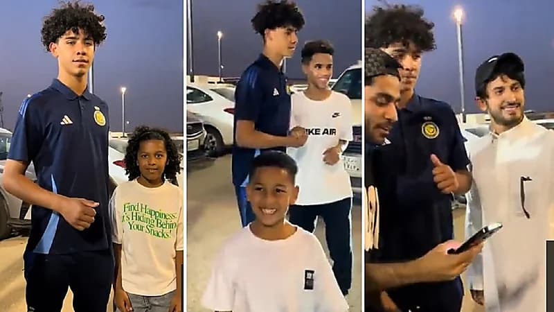 كريستيانو جونيور يلفت الأنظار خلال التصوير مع الجمهور .. فيديو