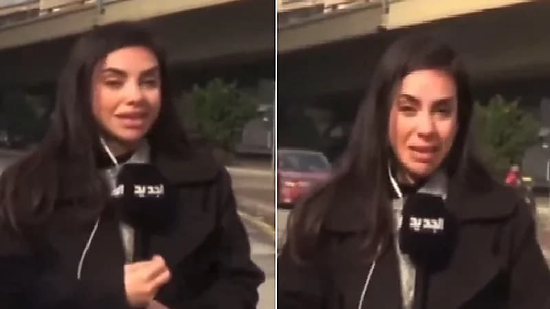 بكاء مذيعة فرحاً بعد عودتها للضاحية الجنوبية عقب وقف إطلاق النار .. فيديو