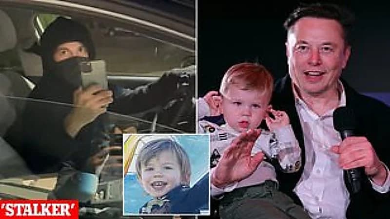 بالفيديو.. رجل يطارد ابن إيلون ماسك ذي العامين