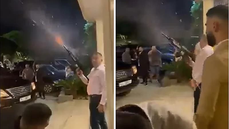 شاهد .. نائب لبناني سابق يطلق وابل من الرصاص "فرحاً وابتهاجاً" !