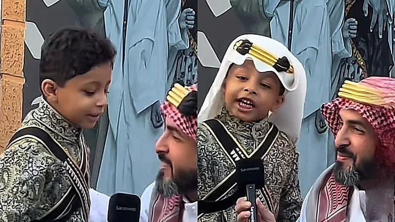 طفل يلقي قصيده في حب سمو ولي العهد .. فيديو