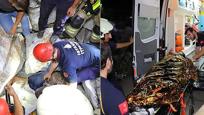 نهاية مروعة لشاب سقط هاتفه بين الصخور .. صور