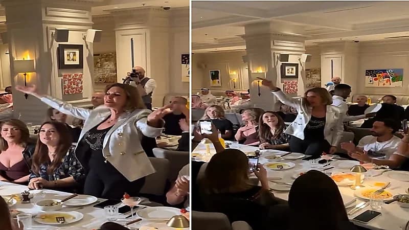 يسرا تشعل أجواء عشاء إيلي صعب بـ 3 دقات وسط حضور فني كبير بالرياض.. فيديو