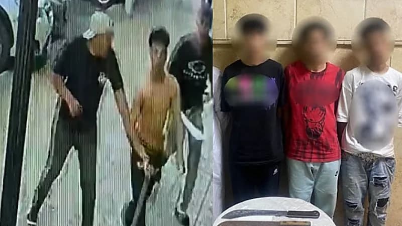 4 أشخاص يتحرشون بالفتيات أمام حديقة بسلاح أبيض