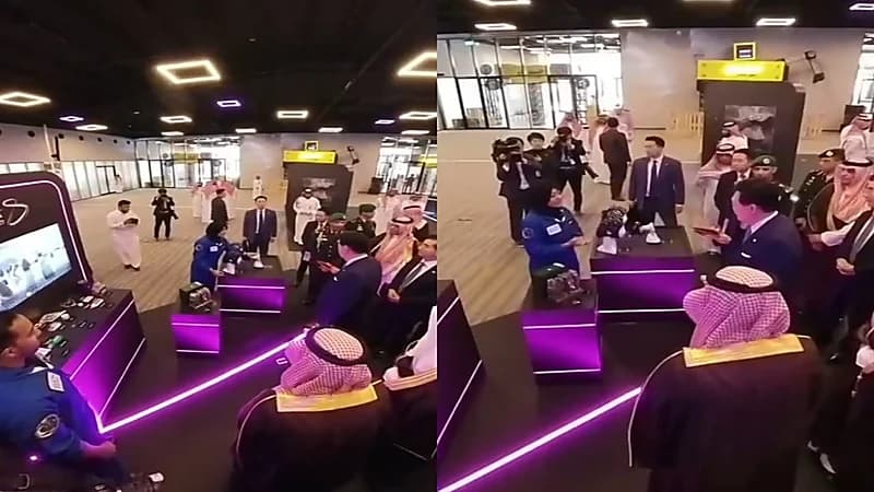 رئيس كوريا يستمع إلى شرح رائدي الفضاء السعوديين ريانة وعلي.. فيديو