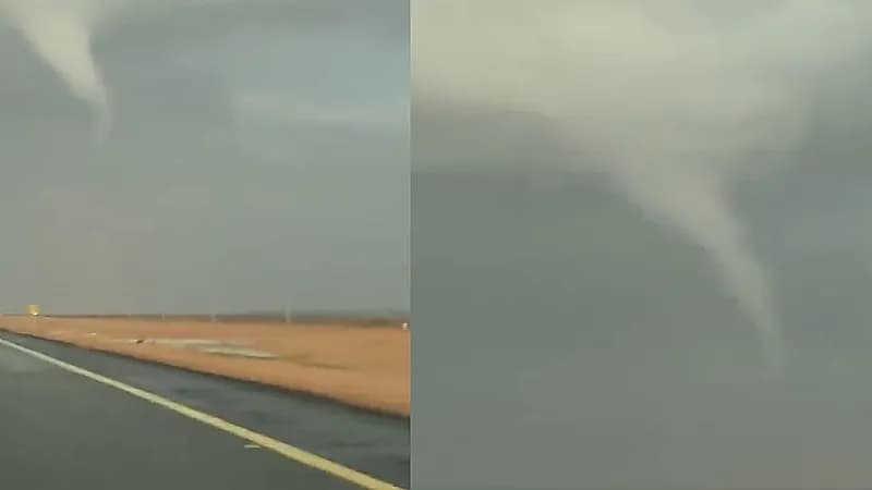 فيديو..مشهد مهيب من إعصار غرب الأجفر جنوب غرب حائل