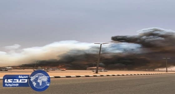 بالفيديو.. حريق هائل في سوق الأعلاف بتربة حائل