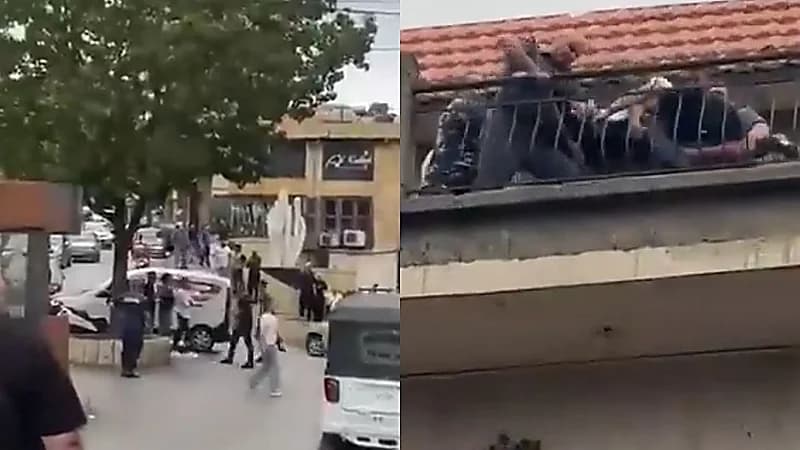 إنقاذ شاب من السقوط بعد محاولة انتحار مروعة.. فيديو