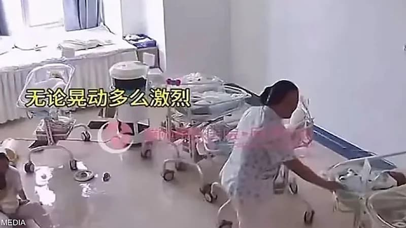 شجاعة ممرضتين في إنقاذ أطفال حديثي الولادة من خطر زلزال عنيف .. فيديو