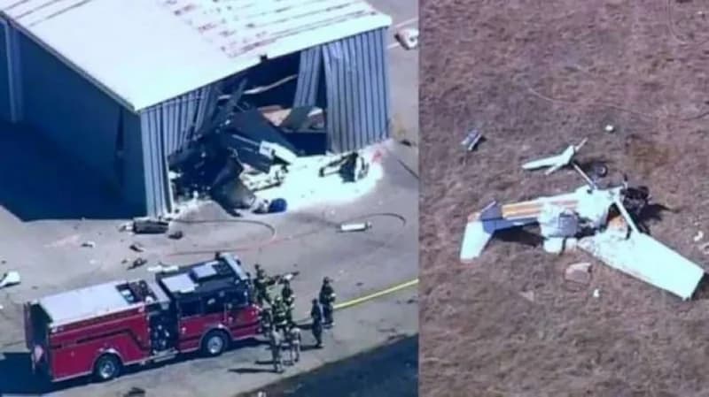 اصطدام طائرتين صغيرتين قبل هبوطهما بالمطار