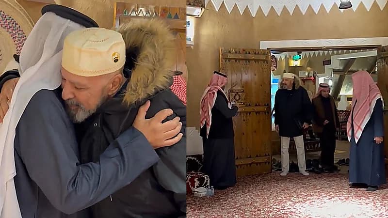 طلاب في حفر الباطن يلتقون بمعلمهم المصري بعد انقطاع 35 سنة .. فيديو