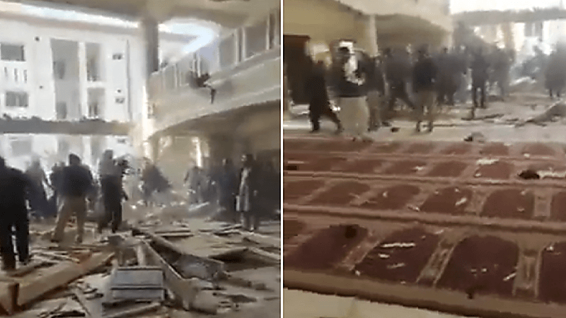شاهد.. سقوط عشرات القتلى والمصابين إثر انفجار مسجد في باكستان